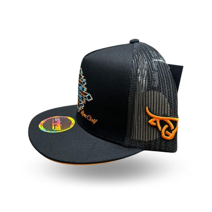 Gem Black Flat - Gorra con logotipos aztecas bordados