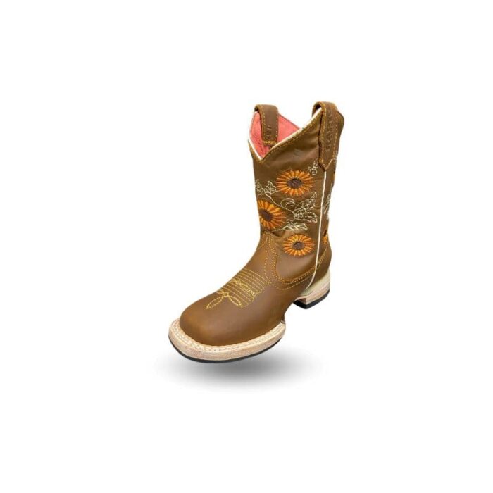 Botas Raptor Kids 105 Crazy Miel con girasoles suela media vida