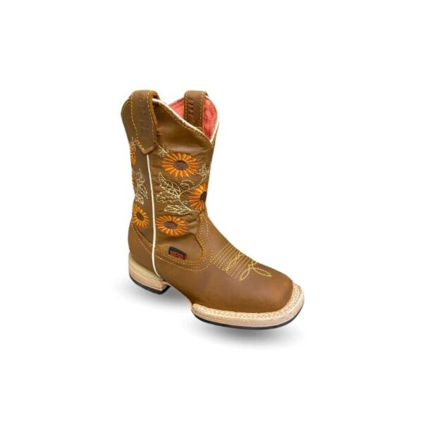 Botas Raptor Kids 105 Crazy Miel con girasoles suela media vida